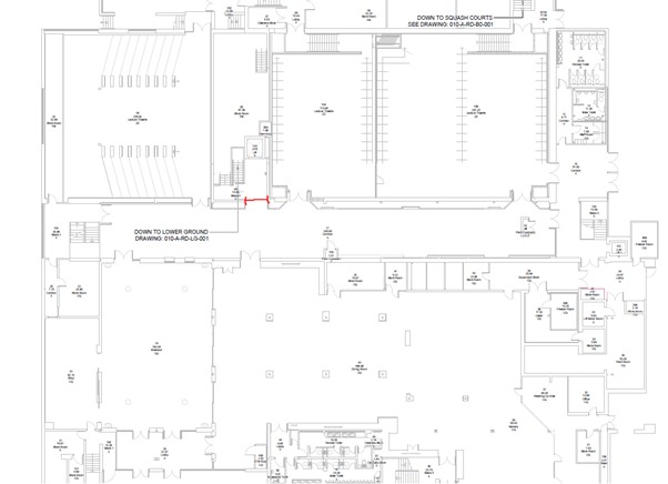 Plan of EHB showing location of lift
